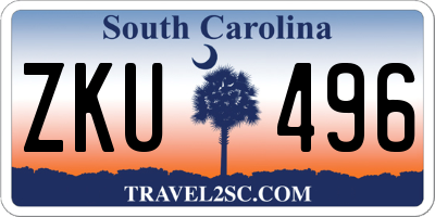 SC license plate ZKU496