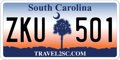 SC license plate ZKU501