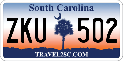 SC license plate ZKU502