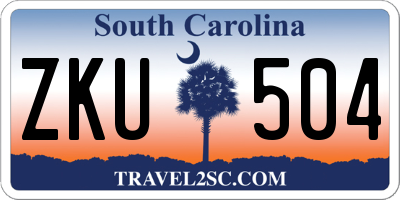 SC license plate ZKU504