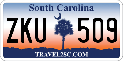 SC license plate ZKU509