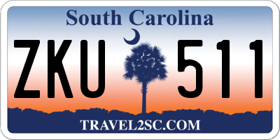 SC license plate ZKU511