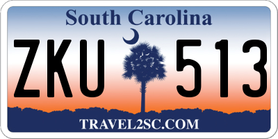 SC license plate ZKU513