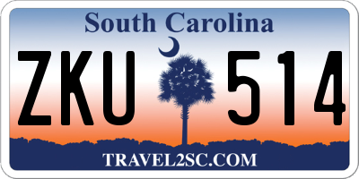 SC license plate ZKU514