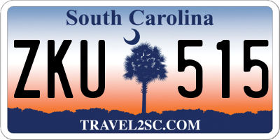 SC license plate ZKU515