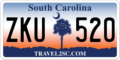 SC license plate ZKU520