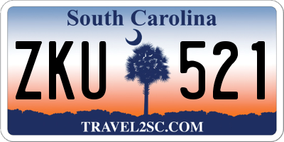 SC license plate ZKU521