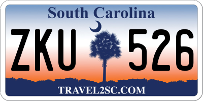 SC license plate ZKU526