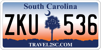 SC license plate ZKU536