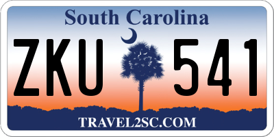 SC license plate ZKU541