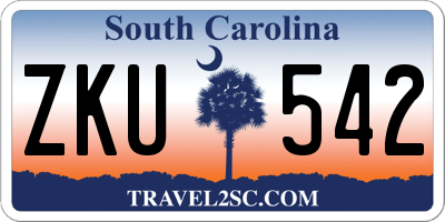 SC license plate ZKU542
