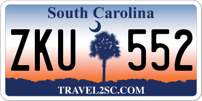SC license plate ZKU552