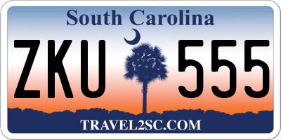 SC license plate ZKU555