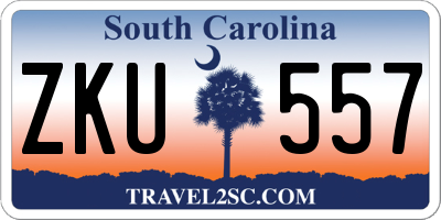 SC license plate ZKU557