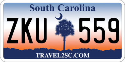 SC license plate ZKU559
