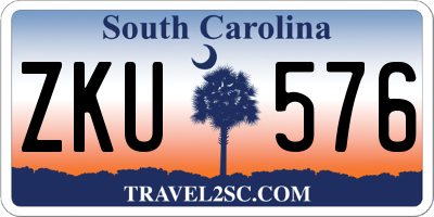 SC license plate ZKU576