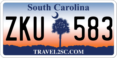 SC license plate ZKU583