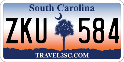 SC license plate ZKU584