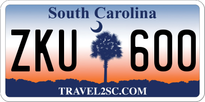 SC license plate ZKU600