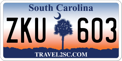SC license plate ZKU603