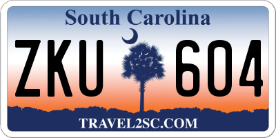 SC license plate ZKU604