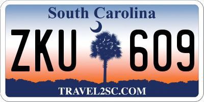 SC license plate ZKU609
