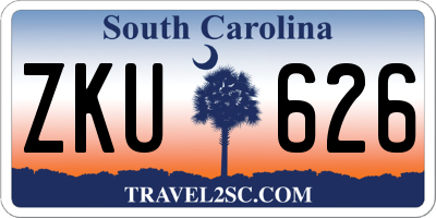 SC license plate ZKU626