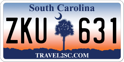 SC license plate ZKU631
