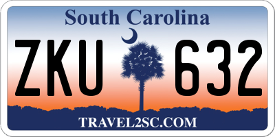 SC license plate ZKU632