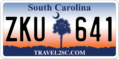 SC license plate ZKU641