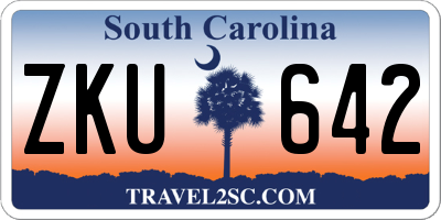 SC license plate ZKU642