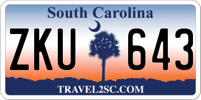SC license plate ZKU643