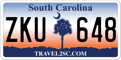 SC license plate ZKU648