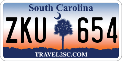 SC license plate ZKU654