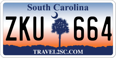 SC license plate ZKU664