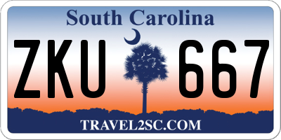 SC license plate ZKU667