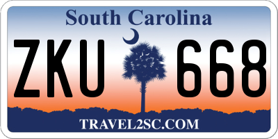 SC license plate ZKU668