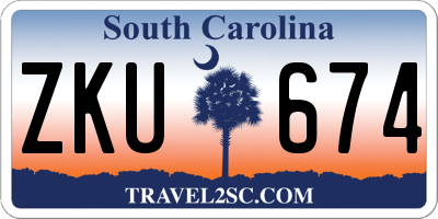 SC license plate ZKU674