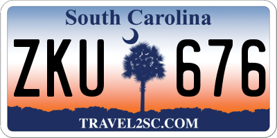 SC license plate ZKU676