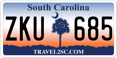SC license plate ZKU685