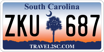 SC license plate ZKU687