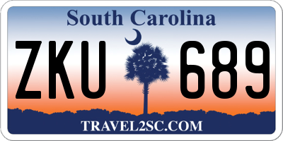 SC license plate ZKU689