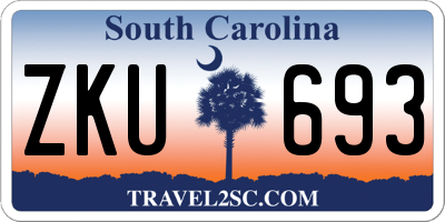 SC license plate ZKU693