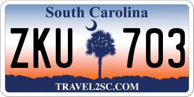 SC license plate ZKU703