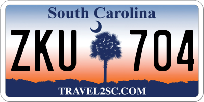 SC license plate ZKU704