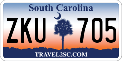 SC license plate ZKU705