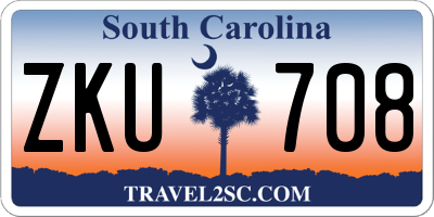 SC license plate ZKU708