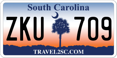 SC license plate ZKU709