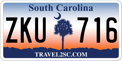 SC license plate ZKU716