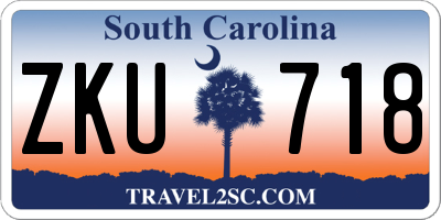 SC license plate ZKU718